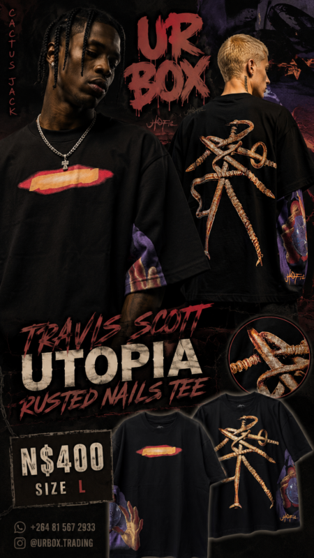 Travis Scott Utopia Rusted Nails Tee N$400 Size L