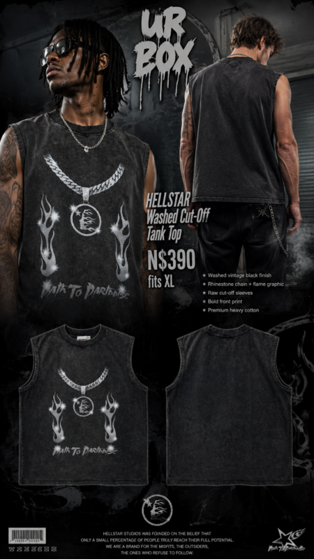 Hellstar Washed Cut-Off Tank Top N$390 fits XL