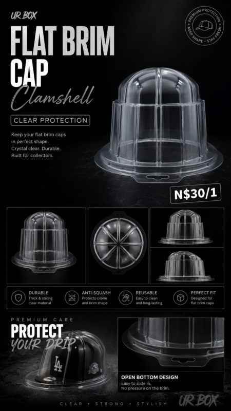 Flat Brim Cap Clamshell N$30/1