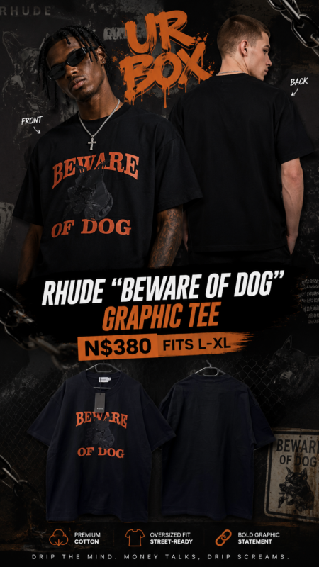 Rhude “Beware of Dog” Graphic Tee N$380 fits L-XL