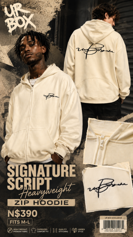 Signature Script Heavyweight Zip Hoodie N$390 fits M-L