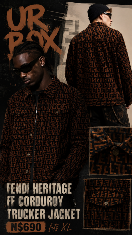 Fendi Heritage FF Corduroy Trucker Jacket N$690 fits XL