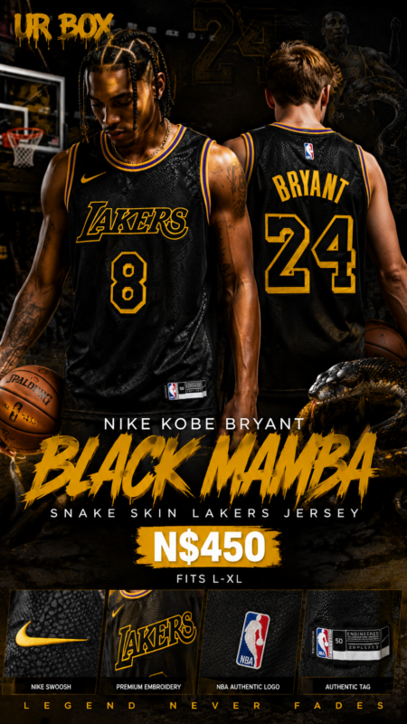 Nike Kobe Bryant “Black Mamba” Snake Skin Lakers Jersey N$450 fits L-XL