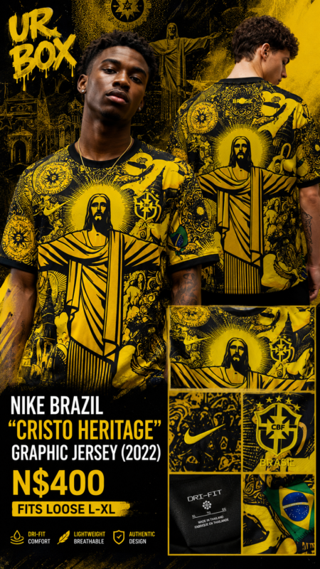 Nike Brazil “Cristo Heritage” Graphic Jersey (2022) N$400 Fits Loose L-XL