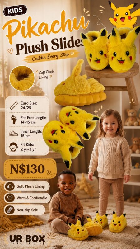 Kids Pikachu Plush Slides N$130
