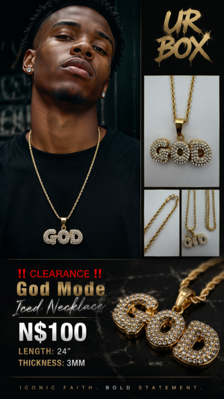 ‼️Clearance‼️God Mode Iced Necklace N$100 Length 24” 3mm Thickness