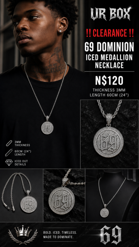 ‼️Clearance‼️69 Dominion Iced Medallion Necklace N$120 Thickness 3mm Length 60cm (24”)