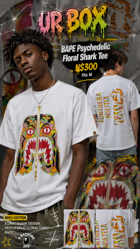 BAPE Psychedelic Floral Shark Tee N$300 fits M