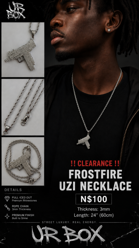 ‼️Clearance‼️Frostfire Uzi Necklace N$100 Thickness 3mm Length 24” (60cm)
