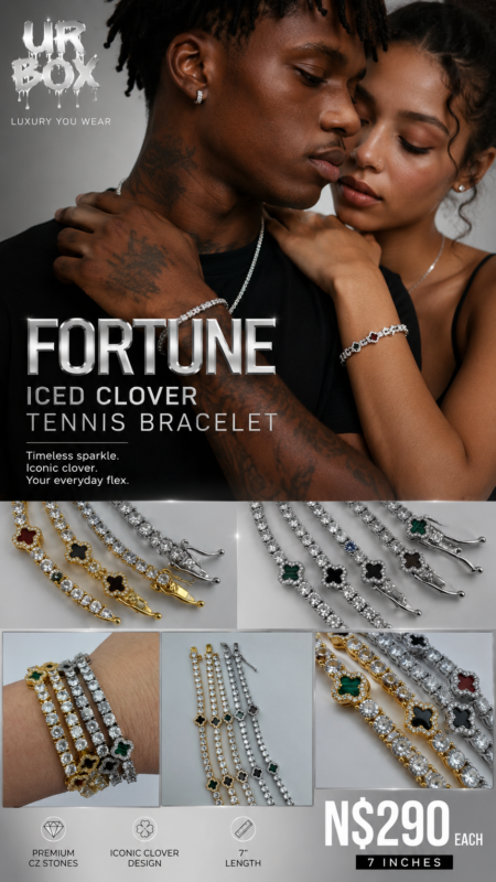 Fortune Iced Clover Tennis Bracelet N$290 each 7”