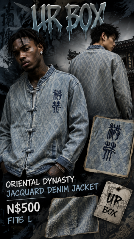 Oriental Dynasty Jacquard Denim Jacket N$500 fits L