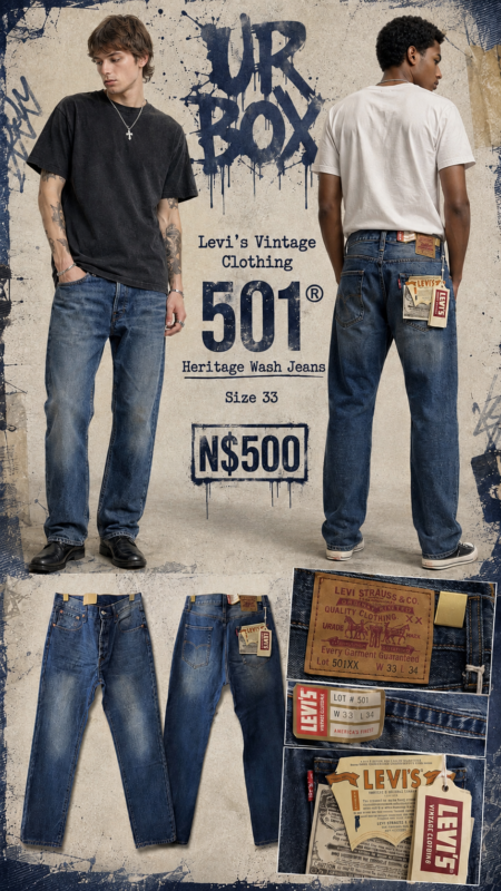 Levi’s Vintage Clothing 501® Heritage Wash Jeans Size 33 N$500