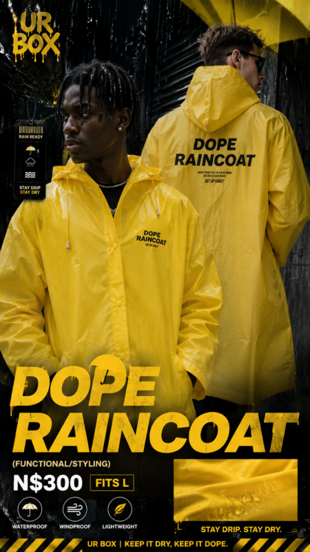 Dope Raincoat (Functional/Styling) N$300 Fits L