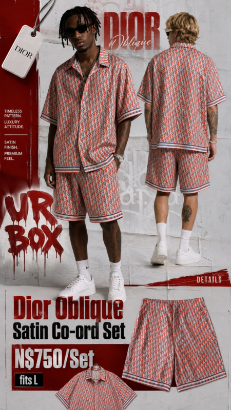 Dior Oblique Satin Co-ord Set N$750/Set fits L