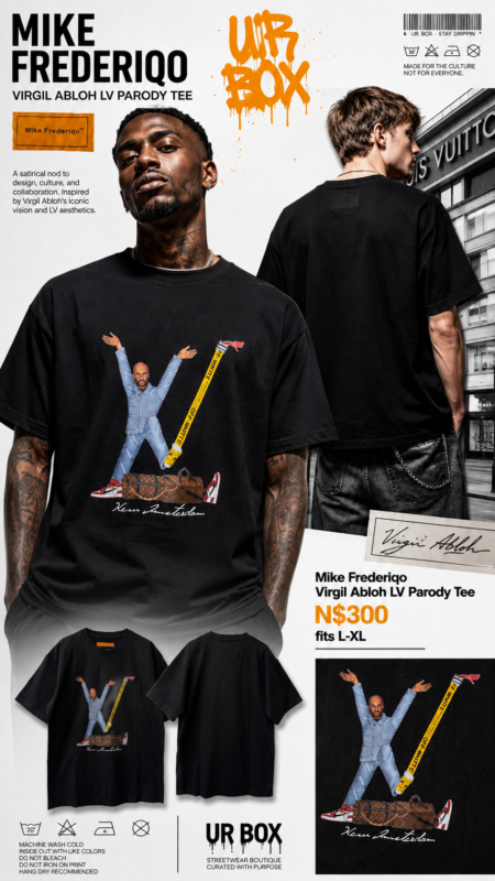 Mike Frederiqo Virgil Abloh LV Parody Tee N$300 fits L-XL
