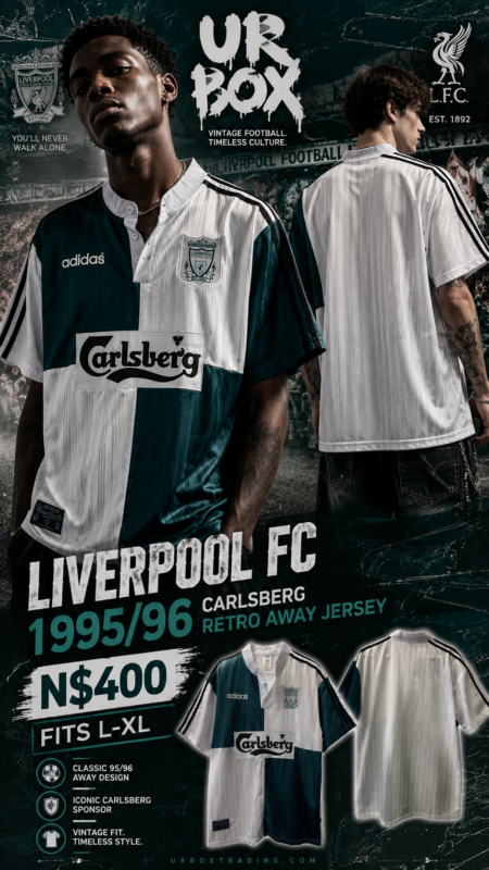Liverpool FC 1995/96 Carlsberg Retro Away Jersey N$400 fits L-XL