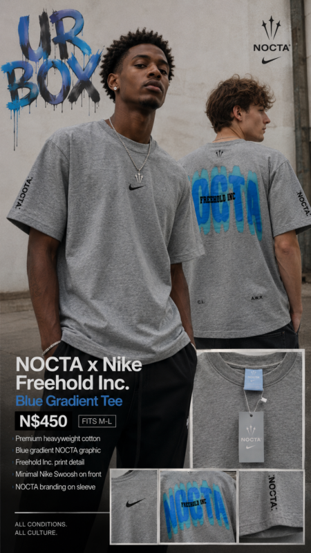 NOCTA x Nike Freehold Inc. Blue Gradient Tee N$450 fits M-L
