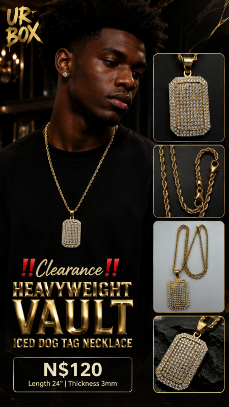 ‼️Clearance‼️Heavyweight Vault Iced Dog Tag Necklace N$120 Length 24” Thickness 3mm