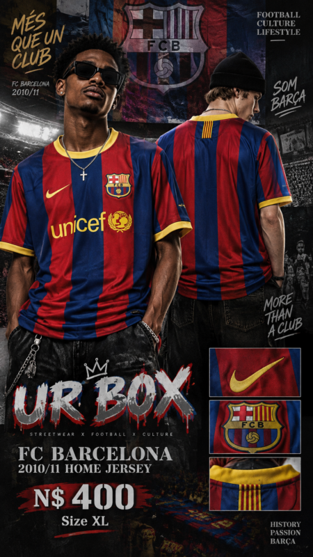 FC Barcelona 2010/11 home jersey N$ 400 Size XL