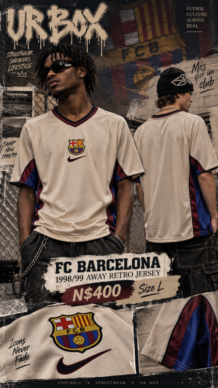 FC Barcelona 1998/99 Away Retro Jersey N$400&nbsp; Size L