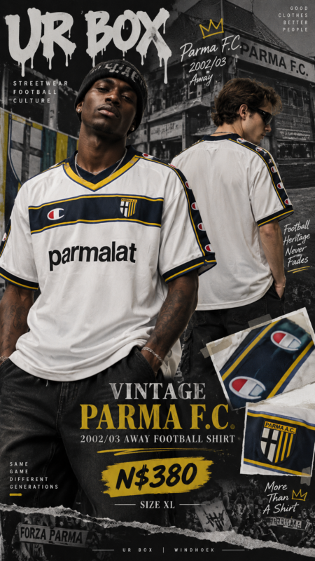 Vintage Parma F.C. 2002/03 away football shirt N$380