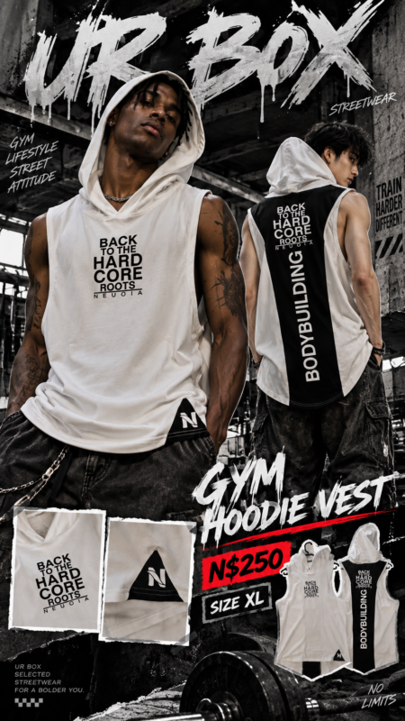 Gym Hoodie Vest N$250 Size XL