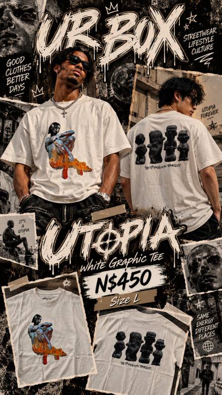 Utopia white Graphic Tee N$450 Size L