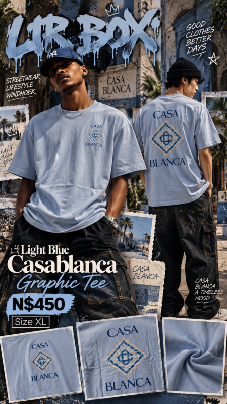 Light Blue Casablanca Graphic Tee N$450 Size XL